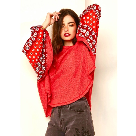 Free people blouse size XS long sleeve patterned - Picture 5 of 5